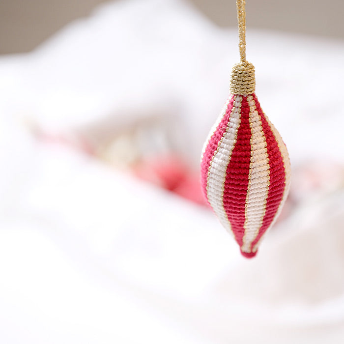 Classic Striped Christmas Ornaments - Crochet Kit